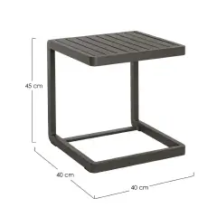 Bizzotto KONNOR Outdoor Coffee Table 40x40x45H in Aluminum Anthracite - sets and lounges