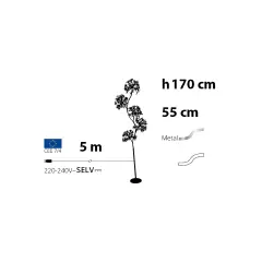 Albero 5 Sfere H170cm Bianco con 1800 MicroLED Flash - alberi led di design