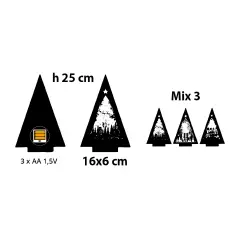 Papercut LED Christmas Tree Decoration H25cm Battery Powered - Home Decorations