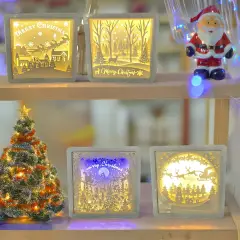 Decorazione Papercut Silhouette LED 16x16 cm con Timer - addobbi casa