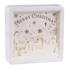 Decorazione Papercut Silhouette LED 16x16 cm con Timer - addobbi casa