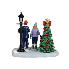 Family Caroling Lemax – Scena Natalizia con Famiglia e Albero - scene e villaggi