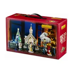 Small Town Church Set Lemax – Chiesa Illuminata con Scene Natalizie - scene e villaggi