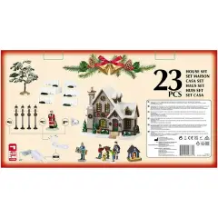 White Christmas Set Lemax – Casa Innevata con Babbo Natale e Luci - scene e villaggi