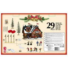 Lemax Apres-Ski Lodge Set con Chalet Illuminato e Scene Invernali - scene e villaggi