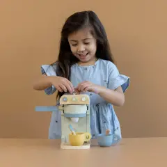 Little Dutch Macchina Del Caffè In Legno Con Accessori - Alimenti, mercatini, stoviglie