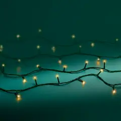 Luci di Natale Lumineo Sparkle Lights - 120 Led Soft Gold - Filo Verde da 12 metri - luci