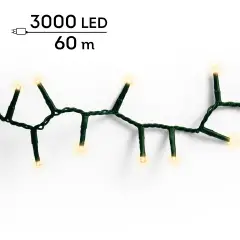 Lumineo Compact 3000 LED 60 m Soft Gold con Timer - luci
