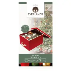 Box Porta Decorazioni Natale in Plastica Rossa 39,5x30x25,5 cm - accessori albero