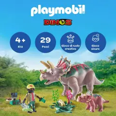 Triceratopo E Cucciolo Playmobil Dinos - playmobil