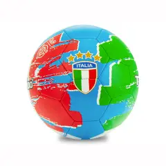 Pallone da Calcio Teokaido in PVC - Azzurro Con Bandiera Italia - Palle e palloni