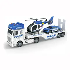 Play City - Tir Trasportatore Polizia 1:12 Con Elicottero E Macchina Luci E Suoni - modellini