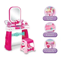 Specchiera Magica Bambina con Sgabello e Luci LED - bellezza e accessori