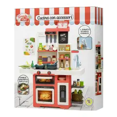 Cucina Grande Chef Con Accessori Funzioni Reali Altezza 80cm Luci, Suoni e Vapore 63 Pz - Cucine e gioco simbolico