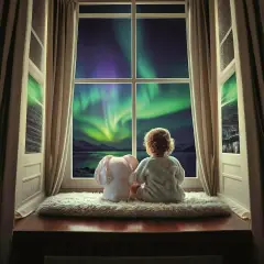 Baby Clementoni Fiocco - Proiettore di Aurora Boreale - Primi giochi