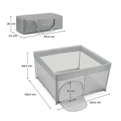 Box Bambino ZIKI Pieghevole da Viaggio con Borsa e Rete 126,5x126,5 69,5H - lettini da viaggio