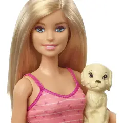Barbie con 3 Cuccioli e Vasca da Bagno Playset - collezionabili bambina