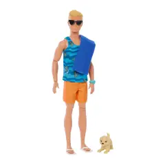 Barbie Ken Con Tavola Surf e Cucciolo HPT50 - collezionabili bambina