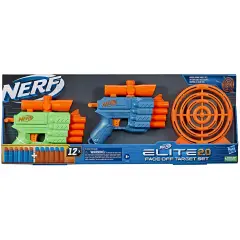 Nerf Elite 2.0 Face Off Target Set con 2 Blaster e Bersaglio - armi soldatini