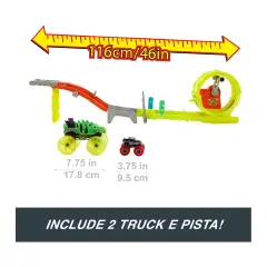 Hot Wheels Monster Truck Sfida, Carica E Insegui - play set