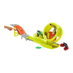Hot Wheels Monster Truck Sfida, Carica E Insegui - play set