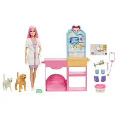 Barbie Clinica Veterinaria con Bambola e Animali + Accessori - collezionabili bambina