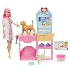Barbie Clinica Veterinaria con Bambola e Animali + Accessori - collezionabili bambina