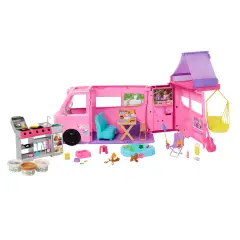Barbie Dream Camper HRJ78 with 60+ Accessories and 7 Play Areas - collectible baby girl