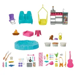 Barbie Dream Camper HRJ78 with 60+ Accessories and 7 Play Areas - collectible baby girl