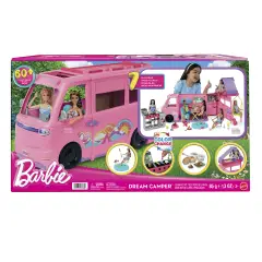 Barbie Dream Camper HRJ78 with 60+ Accessories and 7 Play Areas - collectible baby girl