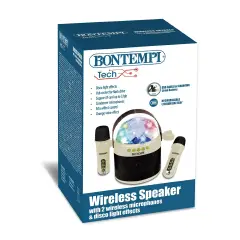 Cassa Karaoke Wireless con 2 Microfoni e Luci LED RGB - Sistemi audio
