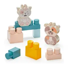 Carrellino Porta Costruzioni 40 Pezzi Colori Tenui - Costruzioni in plastica