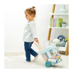 Carrellino Porta Costruzioni 40 Pezzi Colori Tenui - Costruzioni in plastica