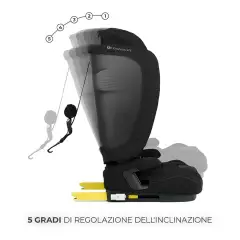 Seggiolino auto FIX2GO Black con Sensore elettronico di installazione SAFERIDE SENSOR - bambini 76-150 cm (15m-12anni)