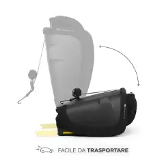 Seggiolino auto FIX2GO Black con Sensore elettronico di installazione SAFERIDE SENSOR - bambini 76-150 cm (15m-12anni)