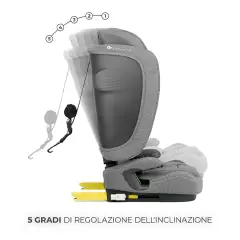 Seggiolino auto FIX2GO Grey con Sensore elettronico di installazione SAFERIDE SENSOR - bambini 76-150 cm (15m-12anni)