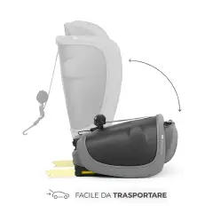 Seggiolino auto FIX2GO Grey con Sensore elettronico di installazione SAFERIDE SENSOR - bambini 76-150 cm (15m-12anni)