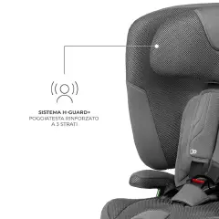 Seggiolino auto FIX2GO Grey con Sensore elettronico di installazione SAFERIDE SENSOR - bambini 76-150 cm (15m-12anni)