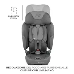 Seggiolino auto FIX2GO Grey con Sensore elettronico di installazione SAFERIDE SENSOR - bambini 76-150 cm (15m-12anni)