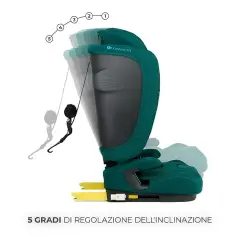 Seggiolino auto FIX2GO Green con Sensore elettronico di installazione SAFERIDE SENSOR - bambini 76-150 cm (15m-12anni)