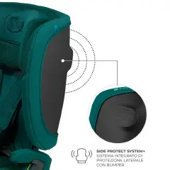 Seggiolino auto FIX2GO Green con Sensore elettronico di installazione SAFERIDE SENSOR - bambini 76-150 cm (15m-12anni)