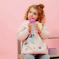 Bavaglino Impermeabile Soft Biby Fantasia Unicorno Rosa - pappa