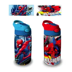 Spiderman Borraccia Trasparente Con Cannuccia 480ml - regalo e gadget valigeria