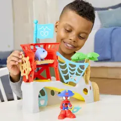 Spidey Water Web Pirate Island - action figures and accessories