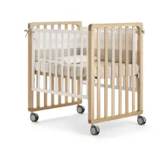 Lettino Evolutivo Trasformer Pali Bianco/Naturale 9in1 con Tessile Righe Beige - collezioni