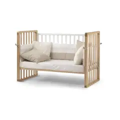 Lettino Evolutivo Trasformer Pali Bianco/Naturale 9in1 con Tessile Righe Beige - collezioni