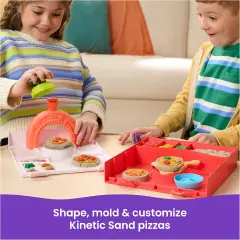 Kinetic Sand Squish Pizza Set, 452g Sand 5 Tools 5+ Years - creativity