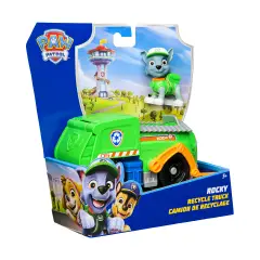 Paw Patrol Camion Raccolta Rifiuti Rocky – Veicolo Eco con Personaggio - action figures ed accessori