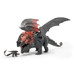 Dragons Drago Morte Rossa Furia Divoratrice da 28 cm con Sdentato - action figures ed accessori