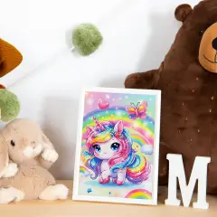 Quadro Crystal Art Kawaii Unicorno Diamantiny - creatività